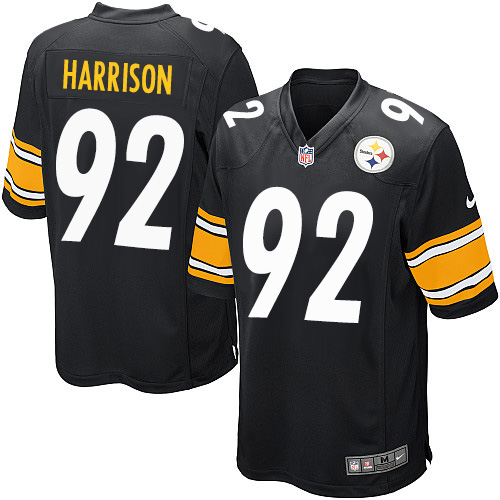 Men's Game James Harrison Nike Jersey Black Home - #92 NFL Pittsburgh Steelers